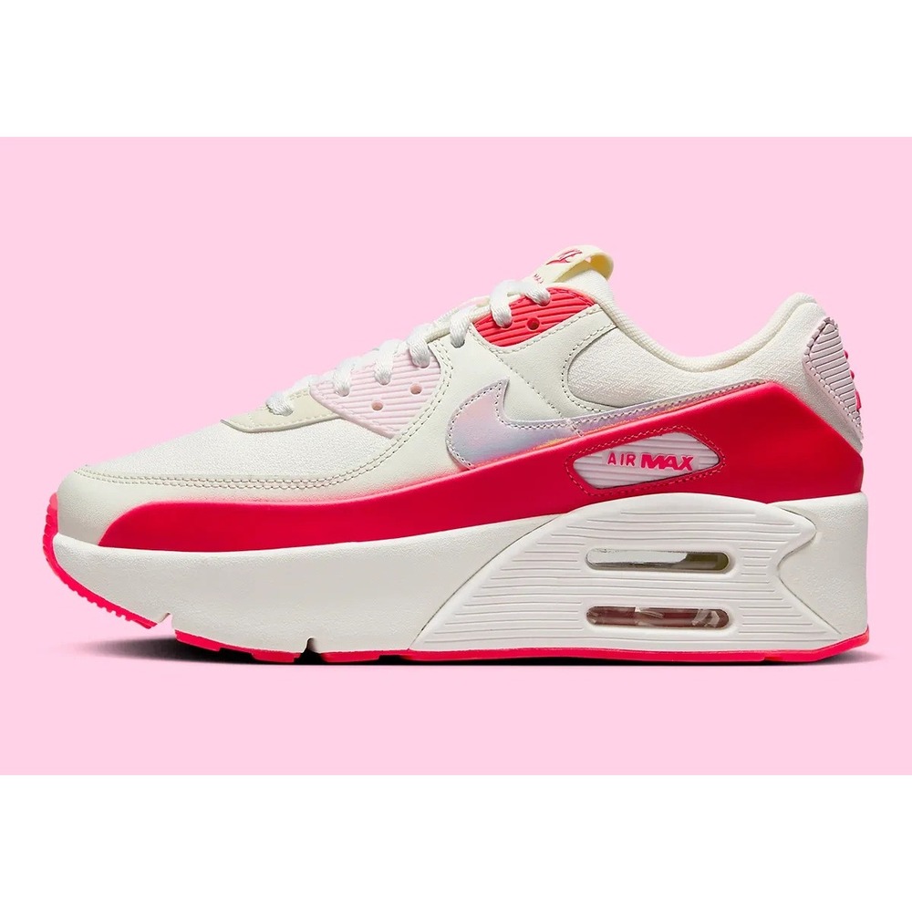 Size 8 - [NEW] Women's Nike Air Max 90 LV8 Shoes 'Sail Siren Red' HF5073-133